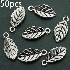 TEMU 50개 빈티지 잎 펜던트 - 짐 연금, 대형 구멍의 매력으로 DIY 보석 만들기, 목걸이, 팔찌 및 귀걸이에 이상적, DIY 보석 만들기 | 자연적인 테마 | 내구성 있는 짐 연금