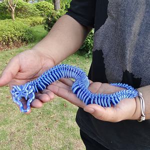 TEMU 18인치 3D 프린트 블루 스켈레톤 뱀 인형 - 세밀한 디자인, 크리스마스, 할로윈 등 현대 판타지 데스크 장식 - 독특한 선물 아이디어, 거실 장식 | 스켈레톤 뱀 디자인 | 세밀한 공예 기술, 스켈레톤 장식