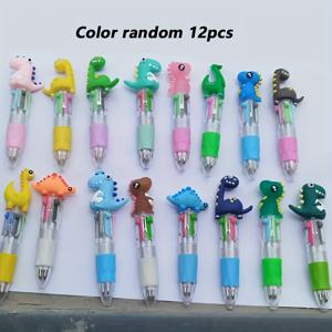 TEMU 12개 다이노소어 테마 라운드 볼펜 - 유쾌한 다이노소어 디자인을 갖춘 밝은 플라스틱 에리, 다양한 색상 (분홍색, 녹색, 파란색, 노란색, 오렌지색) - 선물, 용품 및 창의적인 놀이, 다이노소어 장난감, 'S 에리, 유쾌한 디자인, 내구성 있는 플라스틱