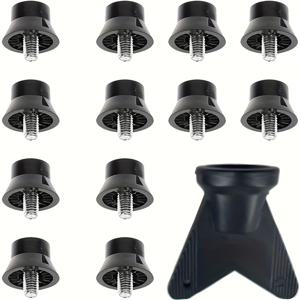 TEMU 12개 검정색 미끄럼 방지 축구화 끈 1개 포함 - 13mm 두께, 잔디 및 인조 잔디에서 향상된 접지력을 위한 삼각형 디자인, 축구, 축구, 야외 스포츠를 위한 내구성 있는 금속 구조, 스포츠 신발, 세련된 스포츠 디자인, 메탈릭 마감|축구화