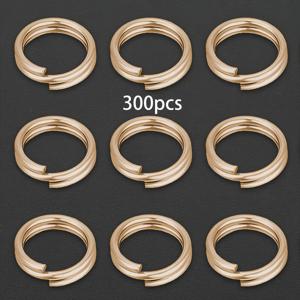 TEMU 300개 짜리 짙은 금색 6mm 더블 점프 링 - DIY 키체인, 보석 펜던트, 가방 체인, 폰 스트랩 및 귀걸이용으로 이상적 - 더블 루프 클로저, 스플릿 링, 키체인 링 | 내구성 있는 짙은 금색 | 더블 루프 클로저, 보석 제작 용품