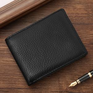 TEMU 남성용 천연 가죽 지갑 - 우아하고 미니멀한 비폴드 디자인, 소프트 마감, 다중 카드 슬롯 및 현금 수납 공간, 일상적인 휴대에 적합한 내구성, 공식 및 캐주얼 사용 모두에 적합, 캐주얼 지갑.|명함지갑