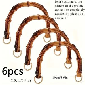 TEMU 6개 세트 플라스틱 U자형 가방 손잡이 D링 포함 - DIY 크로셰 비치 스트로우 백용 내구성 있는 교체 핸들, 수제 공예 용품 (6개), 가방 액세서리, 짜임감 디자인, 튼튼한 구조, 핸드백 제작, 지갑 만들기