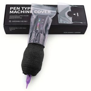 TEMU 밀봉 가능한 타투 펜 커버 - 전문가용 타투 기계 슬리브, 2.56×8인치, 250개입