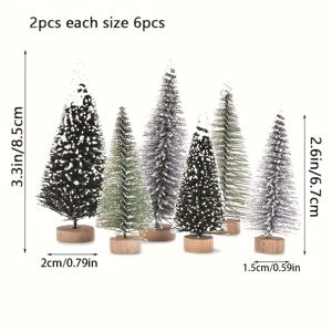 TEMU 6개 미니 크리스마스 트리 - 인공 소나무 꽃, 전기 없음, 실내/실외 휴일 장식용 다양한 크기, 테이블탑 미니 장면, 가정, 파티, 공예용 완벽, 미니 크리스마스 트리, 실내/실외 장식, 자연스러운 모양, 사실적인 질감