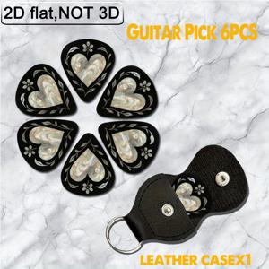 TEMU 6개입 2D 플랫 기타 픽 세트 - 노랑-핑크-파랑 그라데이션 & 록 핸드 제스처 - 어쿠스틱/일렉트릭 기타, 우쿨렐레용 음악 테마 플렉트럼, 키체인 친화적 카드 케이스 포장 (음악가를 위한 이상적인 선물), 2D 플랫