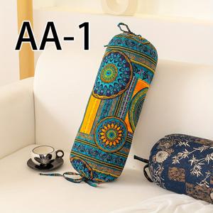 TEMU 1pc 스타일 원통형 베개 인서트, 세탁 가능한 장식 쿠션, 매듭 잠금 허리, 등, 허리 지원, 침실, 소파, 사무실 등에 적합, 에르고노믹 허리 지원, 분리 가능한 커버가 있는 L50cm*D20cm 폴리에스터 직물 커버