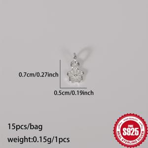 TEMU 15개 스털링 실버 벚꽃과 매화 펜던트 세트, DIY 팔찌 및 귀걸이 액세서리 키트, 귀걸이 만들기 세트,스타일리시 귀걸이 참,내구성 있는 금속 펜던트,고품질 소재,참 브레이슬릿 세트,펜던트와 귀걸이 키트,패션