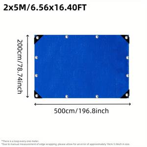 TEMU 블루 헤비듀티 타프, 프라이버시 쉘터 타포린 - 초고강도 폴리에틸렌 원단, 야외 텐트 패드 보호대, 해양 등급 타폴린, 캠핑, 발코니, 수영장, 자동차 차량용 단열 (다양한 사이즈)