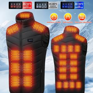 TEMU 남성용 27 열 영역 스마트 히팅 베스트 - 빠른 USB 충전, 스마트 전기 히팅, 그래핀 탄소 섬유, 조절 가능한 온도 설정 - 필수 겨울 야외 장비, 세련된 및 실용적인 히팅 재킷 디자인