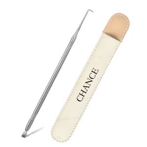 TEMU 싱글 저자극성 스테인리스 스틸 듀얼 헤드 속눈썹 & 눈썹 빗 - 배터리 없는 휴대용 케이스 포함, 아이브로우 정리 및 속눈썹 엉킴 방지 도구