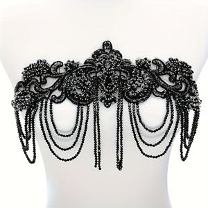 TEMU 1pc 우아한 금색 라인스톤 어깨 스트랩 허리 치너 - 빛나는 액센트가 있는 고급 꽃 디자인, 여성용 조절 가능한 핏, 파티 및 정장 행사에 완벽한 정장 행사 액세서리 | 꽃 허리 치너 | 라인스톤 장식, 허리 치너 드레스