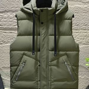 TEMU 남성용 헤비듀티 보온 조끼 - 민소매 재킷 (화이트/블랙/컬러 옵션), 루즈핏 겨울 코트, 골든 지퍼 버튼, 벨트 루프 클로저 & 지퍼 포켓 - 승마, 스키용 따뜻한 아우터웨어, 추운 날씨용 장비,내구성 있는 원단,남성용 추운 날씨용 의류