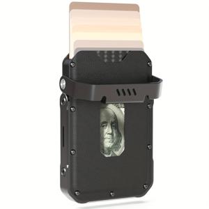 TEMU 감사 선물, 남성용 지갑 | 카본 파이버 & 나파 가죽 | 슬림 알루미늄 디자인 | 8개 카드 슬롯 + 현금 수납 | 자석 커버 | 아빠, 남편, 남자친구를 위한 선물 | 블랙+블랙, 현금 정리함,남성용 지갑,스타일리시한 남성 선물, 디자인,가벼운 지갑, 소재,멀티슬롯 지갑,슬림 카드홀더,전문 남성용,남자친구 선물