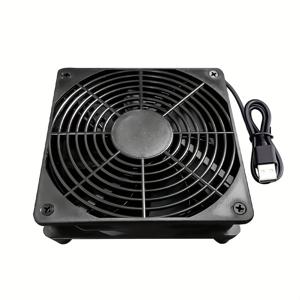 TEMU 120mm x 120mm x 25mm 5V USB 전원 쿨링 케이스 팬 - 리시버, DVR, TV 박스, 라우터, 모뎀, PS5, 휴대폰 호환 가능 - 저소음 & 효율적 공기 흐름, 휴대용 냉각팬, 전자 기기 냉각, 세련된 디자인, 안정적인 성능, 멀티미디어 사용자 및 콘솔 게이머를 위한 견고한 구조
