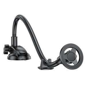 TEMU 자동차용 유연한 자기 흡입 컵 홀더, 자동차용 모바일 폰 내비게이션에 적합한 아이폰, 샤오미 및 다른 대형 스크린 폰에 적합한 강력한 고급 새로운 조절 가능한 360도 회전 가능한 두꺼운 및 확장된 거위 목 어깨 TPU 흡입 컵 모바일 폰 홀더