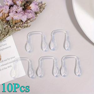 TEMU 10개 편안한 U형 실리콘 안경 안면 패드 - 미끄럼 방지 및 압력 표시 줄이기 디자인, 대부분의 안경에 맞음, 눈썹 압축 감소 및 시야 개선, 시력 보조 액세서리, 인간 중심적인 안면 패드, 내구성 있는 실리콘 소재|안경코받침