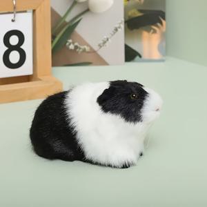 TEMU 1개 리얼리스틱 기니피그/햄스터 피규어 - 표정 있는 눈과 푹신한 합성 털, 생동감 넘치는 앉은/서 있는 자세, 단단한 플라스틱 몸체와 부드러운 털 - 크리스마스, 추수감사절, 새해 선물, 홈 데코, 교육용 디스플레이, 애완동물 애호가 선물에 이상적