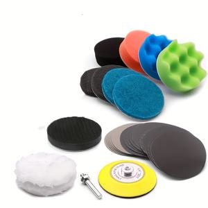 TEMU 자동차 헤드라이트 수리 키트, 3인치 폴리싱 사포 디스크 1/4인치 샹크 백킹 패드, Scouring Pads, 버핑 스펀지 패드, 소프트 이너페이스 패드, 플리스 버퍼 패드 32pcs, 헤드라이트 연마 키트, 자동차 헤드라이트 클리너, 헤드라이트 유지보수, 카케어용품, 전문가급 키트, 고성능 버핑, 오토메커닉, 차량주인 필수