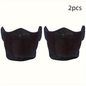 TEMU 1개/2개 겨울 마스크, 바람과 추위 보호를 위한 설계, 얼굴을 따뜻하고 바람으로부터 보호합니다. 모터사이클, 사이클링, 스키, 하이킹, 등산 등 야외 활동에 이상적입니다. 이 두 가지 기능이 있는 귀 커버 마스크는 타고 다니기에 완벽합니다.