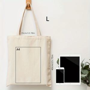 TEMU 5개 베이지 빈 캔버스 토트백 손잡이 포함 - 재사용 가능하고 내구성이 뛰어나며 다용도로 사용 가능한 DIY 공예, 그림 그리기, 스텐실링 및 선물 포장용, 선물 포장 가방| 디자인|재사용 가능한 토트