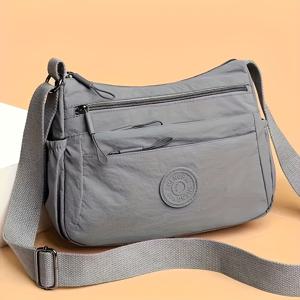 TEMU 여성용 경량 나일론 크로스바디 백, 조절 가능한 스트랩 & 다중 수납 지퍼 잠금 - 골드 톤 하드웨어, 폴리에스터 안감, 크로스바디 지갑, 다용도 액세서리, 튼튼한 구조, 컴팩트 핸드백, 스타일리시 여성, 여성 크로스백, 미니백, 여성가방, 여성 숄더백, 숄더백, 여성 명품가방