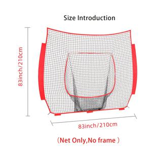 TEMU 7x7피트 헤비듀티 매듭 없는 폴리에스터 야구 및 소프트볼 교체용 네트 - 피칭, 타격 및 던지기 연습용 7줄 내구성 메쉬, 레드, 7x7피트 사이즈에 적합, 프레임 필요 없음, 야구 네트, 스포츠 장비, 견고한 구조, 강화된 가장자리, 스포츠 애호가용, 야구 훈련 장비, 소프트볼 장비, 야구 타격 메쉬, 타격 케이지