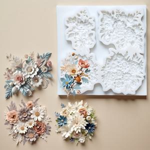 TEMU 1개, 새로운 꽃다발 모양 젤리와 설탕 뒤집기 몰드, DIY 드로퍼 몰드, 주방 베이킹 몰드, 케이크 장식 액세서리, 휴일 베이킹,퐁당 도구,귀여운 사탕 모양,플로럴 디자인,고품질 베이킹 도구,구미 몰드,베이킹 액세서리,DIY 애호가