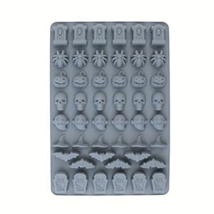 TEMU 1개 할로윈 실리콘 구미 캔디 몰드, 회색 두꺼운 실리콘 캔디 몰드, 호박 구미, 마법사 모자, 박쥐, 해골, 거미, 묘비 모양의 눌러붙지 않는 실리콘 몰드, 구미 캔디, 초콜릿, 디저트 제작에 적합, 사탕 만들기,구미 캔디 도구,할로윈 테마,논스틱 표면,식품용 실리콘,캔디 성형 몰드,DIY 디저트 메이커