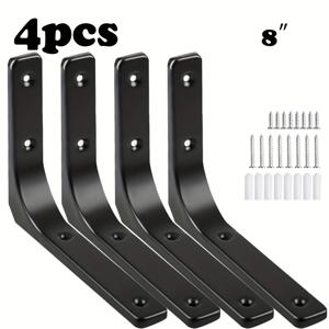 TEMU 4pcs 세트, 심플 L형 브래킷, 금속 구부러진 삼각대, 90도 벽 선반, 파티션 지지 프레임