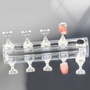 TEMU 아크릴 네일 아트 디스플레이 스탠드 매그네틱 베이스 - 매니큐어 연습용 체스보드 디자인, 6가지 컬러 네일 팁 포함, 네일 테크니션 및 아티스트를 위한 완벽한 선택, 네일 액세서리, 내구성 있는 구조