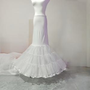 TEMU 피시아노 여성용 1-후프 머메이드 피쉬테일 언더스커트 크리놀린 - 웨딩드레스 페티코트, 러플 레이어, 스판덱스 & 오간자 트레인 (S-허리 23.6