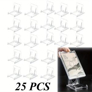 TEMU 25개 투명 아크릴 이젤 디스플레이 스탠드, 조절 가능한 헤비듀티 - 사진, 명함, 휴대폰, 태블릿, 책용 - 사무실, 이벤트, 소매점용 내구성 및 안정성 아크릴 스탠드