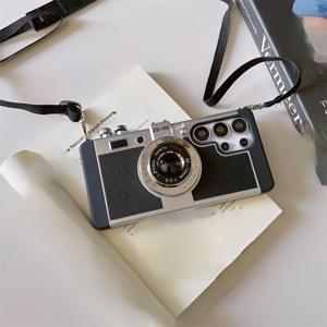 TEMU 삼성용 특별히 디자인된 레트로 3D 카메라 스타일 듀얼-퍼포즈 폰 케이스, 조절 가능한 어깨끈으로 야외 휴대에 편리함. 쉽게 분리 가능하며 고품질 낙하 보호 기능 제공, 삼성 갤럭시 S25, S25 플러스, S25 울트라, S21, S22, S22 울트라, S23 울트라, S24, S24 울트라와 호환됩니다. 패션적인 창의적인 액세서리로 손실 방지