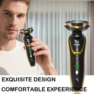 TEMU 남성용 전기 면도기, 물기 및 건식 사용 가능, 휴대용 충전식 회전식 면도기, 분리형 360도 회전 헤드, 자석식 날, 제모 및 장치, USB 충전, 아빠, 아버지, 남자친구를 위한 이상적인 선물 - 완벽한 휴일, 아버지의 날, 크리스마스 선물