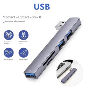TEMU USB C 허브, 노트북 도킹 , 휴대용 USB 3.0 & SD/TF 카드 리더기 포함, MacBook Pro, iMac, iPad Pro 및 기타 USB-C 기기 호환