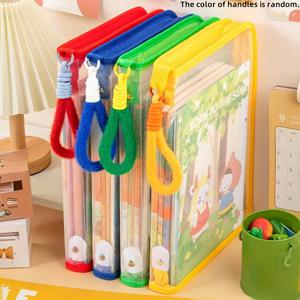 TEMU 4개입 A4 지퍼 투명 파일 파우치 - 문서, 시험지, 교재용