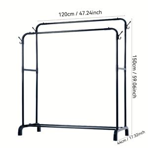 TEMU 이중 막대 옷걸이, 헤비 듀티 옷걸이 + 조립이 쉬움, 쇼핑몰 홈 의류 보관 및 옷걸이용, 옷걸이, 옷장 랙, 스탠딩 랙