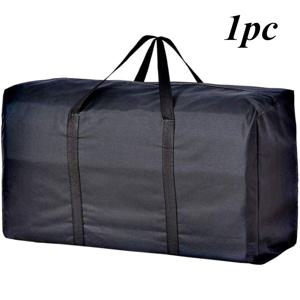 TEMU 1개 헤비듀티 초대형 이동 가방 - 강화 지퍼 & 튼튼한 손잡이, 의류 및 계절 장식용 보관함, 공간 절약형 정리백, 내구성 있는 대형 수납 가방 (블랙), 이사용 패킹 백, 접이식 여행 가방, 여행용 캐리어, 헤비 듀티 스토리지 백