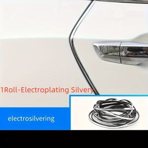 TEMU 5m/롤 (차량 광택 - 충돌 방지 스트립) 방음 도어/ 투명 개방형 스크래치 방지 테이프 전기도금 도어 가장자리 접착 스트립 차량 도어 - 충돌 장식 스트립 / 바디 보호 스크래치 방지 테이프