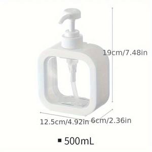 TEMU 1개 대용량 손세척 병, 세탁세제 디스펜서, 고압 샤워 젤 및 식기 세척 액체 용기, 플라스틱, 바닥 장착형, 전기 필요 없음, 개인 위생 제품에 이상적, 욕실 액세서리|현대적인 욕실 액세서리|슬림한 화이트 디스펜서