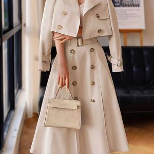 TEMU 새로운 한국 스타일 여성 솔리드 컬러 레이스업 미드 레인지 드레스 세트