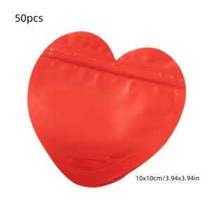 TEMU 50개 자체 밀봉 지퍼 백 - 하트 모양 보석, 사탕, 식품 저장용 백 - 밀폐, 투명 창문, 보석 디스플레이, 선물 포장, , 캔디 가게용 - (50개 세트), 보석 선물 가방, 캔디 포장, 하트 디자인, 밀폐 씰, 포장, 우아한 포장, 내구성 있는 소재, 소규모 비즈니스