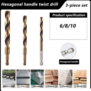 TEMU 3개/5개/10개 세트 헤비듀티 M43 육각 샹크 드릴 비트 세트 코발트 드릴 로드 포함 (1-10mm) - 고속강 및 스테인리스 스틸/파킨화 처리, 강철, 철, 주철 드릴링용 - 전문가용