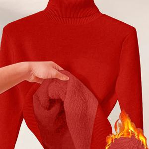 TEMU 여성용 우아한 하이넥 스웨터 - 단색 겨울용 따뜻한 풀오버, 세탁기 사용 가능한 가을/겨울 스웨터, 웨딩, 파티 의상 - 다용도 중성 블라우스 (비침 방지 하이넥)|블라우스|여성블라우스