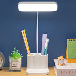 TEMU 휴대용 LED 독서등 | 조절 가능한 목, 3단계 밝기, 눈 보호 화이트 라이트, 펜 홀더 및 휴대폰 거치대 포함, USB 충전식, 터치 컨트롤, 기숙사, 사무실, 학습 공간, 침실, 책상 조명에 적합
