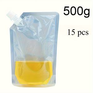 TEMU 15개 세트의 식품 보관 가방, 넓은 개구부가 있는 곡물 및 다양한 물품에 적합합니다. 이 투명한 밀봉 가방은 주방에서 가정용으로 완벽하며, 특히 곡물과 기타 다양한 음식 보존을 위해 특별히 디자인되었습니다