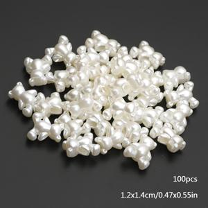 TEMU 100개 화이트 베어 아크릴 비즈 12X14mm, DIY 주얼리 만들기용 루즈 아크릴 비즈 - 팔찌, 귀걸이, 목걸이, 공예 재료, 비즈 만들기 키트, 팔찌 비즈, 비즈, 목걸이, 참, 주얼리 만들기 재료, 키링 비즈, 비즈 구슬