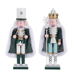 TEMU 30cm/2개 너트크래커 그린 케이프 킹 스타일 목공 공예 선물 인형 사람 장식품 생일 선물 크리스마스 홈 데코레이션에 적합, 휴일 장식품, 계절 장식품, 킹 스타일 디자인, 장식용 인형, 수제 장식품, 내구성 있는 나무 피규어, 수집 가능한 인형, 장식용 피규어, 홈 스타일리스트, 휴일 쇼퍼