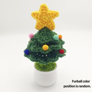 TEMU 1개 수제 크리스마스 트리 분재, 크로셰 소나무 화분 포함 - 홈 데코 & 휴일 선물 아이디어 (크리스마스/발렌타인데이) 할로윈 새해 사무실 책상 장식, 크리스마스 트리, 인공 크리스마스 트리, 플로킹 크리스마스 트리, 연필 크리스마스 트리, 축제 장식, 분재, 수제 장식품, 내구성 있는 장식, 장식용 나무, 계절별 구매자